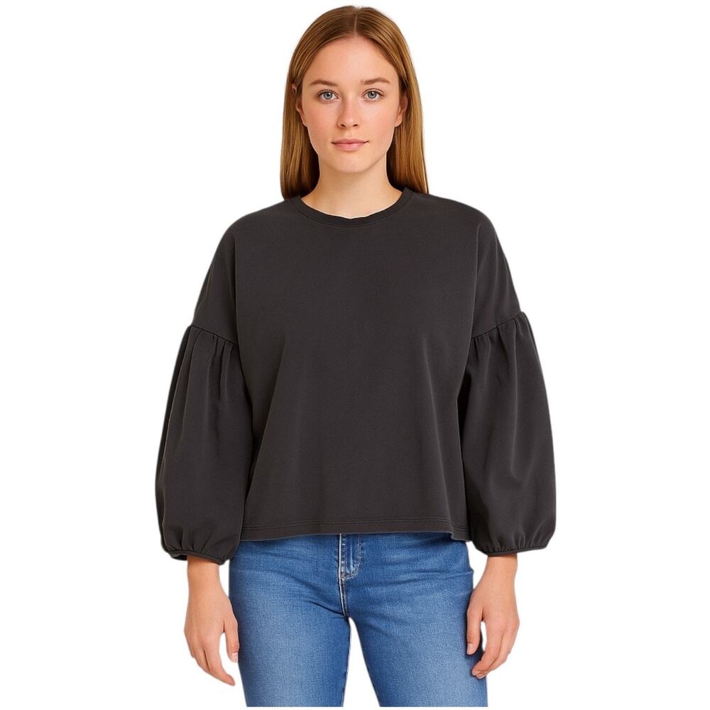 Madewell Crepe Drop Shoulder Bubble Sleeve MB156 Puff XS Boho Casual Top Shirt